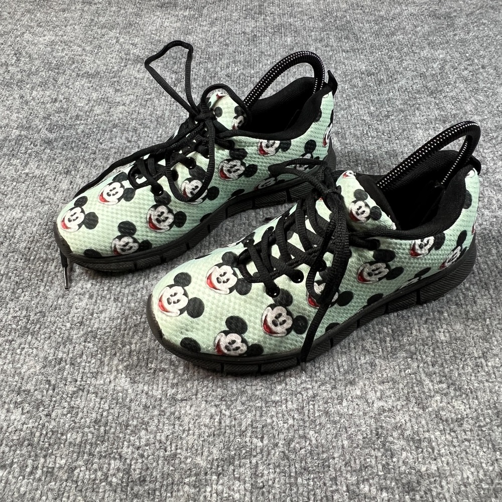 Disney Mickey Mouse Sneakers Womens 8 Mint Green Graphic Print Athletic‎ Shoes